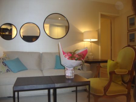 Sofa in Suite Room at Hotel Balmoral Paris