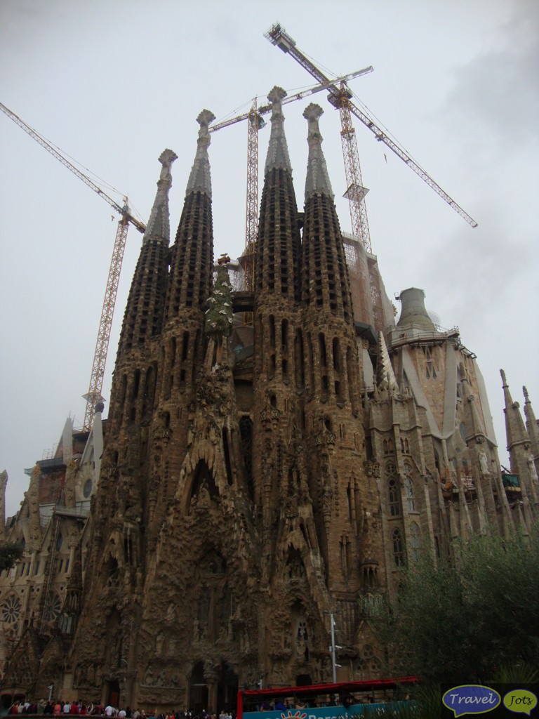 Sagrada Familia at Barcelona, Spain.. Catholic church designed by Antoni Gaudi
